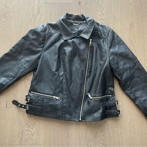 Ana faux leather jacket with silver details